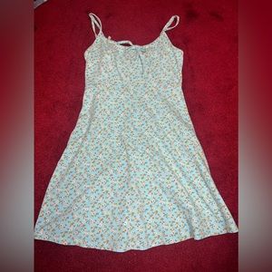 blue ditsy floral summer slip dress